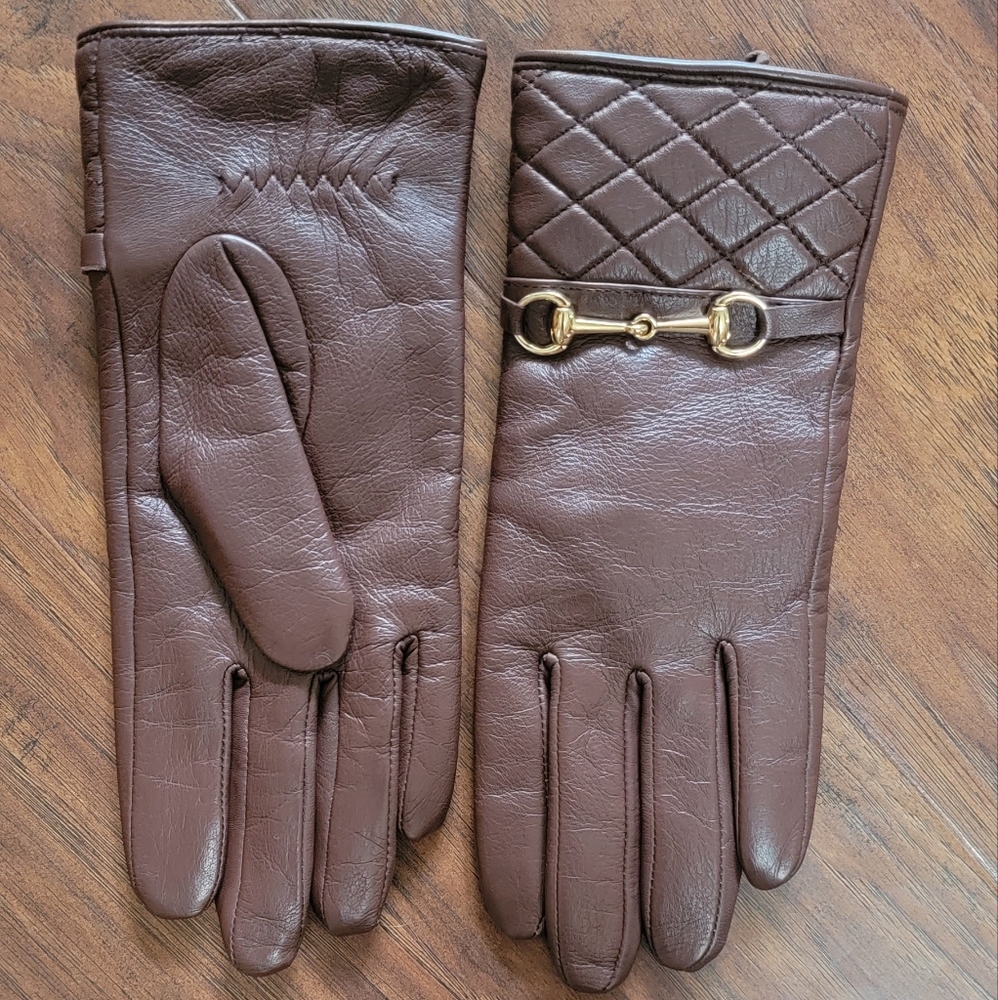 Womens Vintage Looking Small Genuine Leather NWT Buckle Gloves